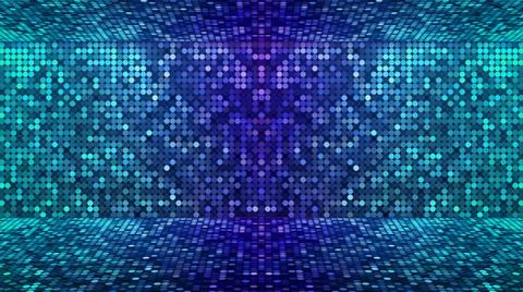 3D rendering abstract background, glowing dots, screen pixels, neon lights,  Stock Photos