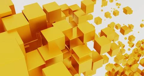 3D rendering of an abstract background made of multicolored cubes Stock Illustration