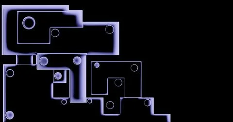 3d rendering. Abstract background modern geometric cubes in ambient occlusion Stock Illustration