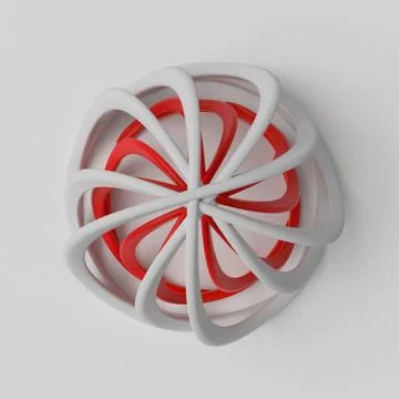 3d rendering abstract background with repeat of deformed geometry shapes. Cen Stock Illustration