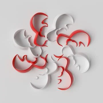 3d rendering abstract background with repeat of deformed geometry shapes. Cen Stock-Illustration