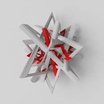 3d rendering abstract background with repeat of deformed geometry shapes. Cen Stock-Illustration