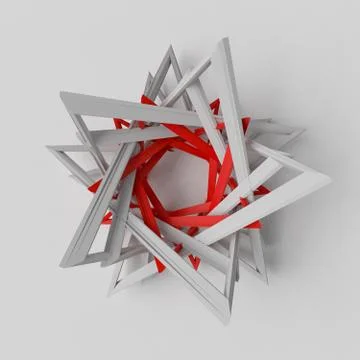 3d rendering abstract background with repeat of deformed geometry shapes. Cen Stock Illustration