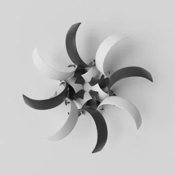 3d rendering abstract background with repeat of deformed geometry shapes. Cen Stock Illustration