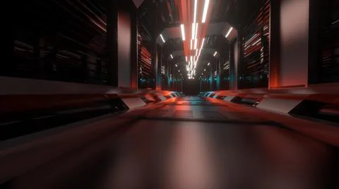 3D rendering, abstract background, sci-fi wallpaper. Stock Illustration