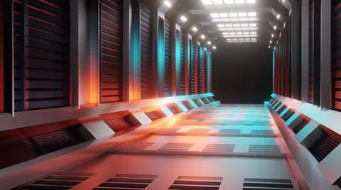 3D rendering, abstract background, sci-fi. Stock Illustration