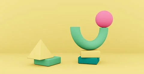 3d rendering of an abstract background with shapes. Stockillustratie