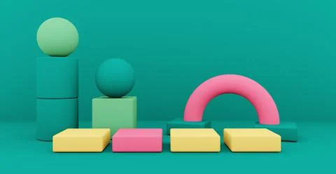 3d rendering of an abstract background with shapes. Иллюстрация