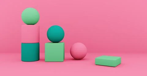 3d rendering of an abstract background with shapes. 스톡 일러스트