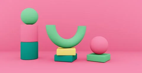 3d rendering of an abstract background with shapes. Иллюстрация