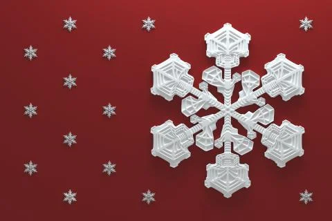 3d rendering abstract background with snowflakes. Christmas illustation. Stock Illustration