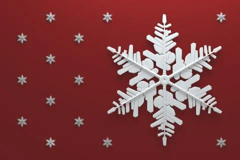 3d rendering abstract background with snowflakes. Christmas illustation. Stock Illustration