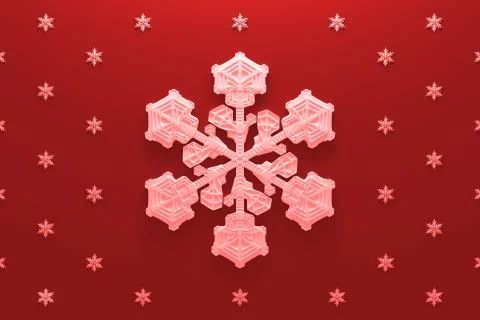 3d rendering abstract background with snowflakes. Christmas illustation. Stock Illustration