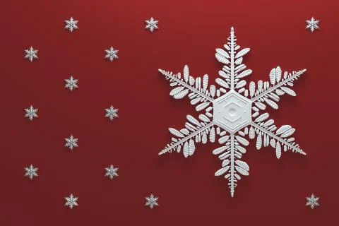 3d rendering abstract background with snowflakes. Christmas illustation. Stock Illustration