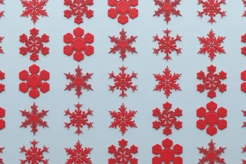 3d rendering abstract background with snowflakes. Christmas illustation. Wint Stock Illustration