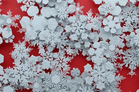 3d rendering abstract background with snowflakes. Christmas illustation. Wint Stock Illustration