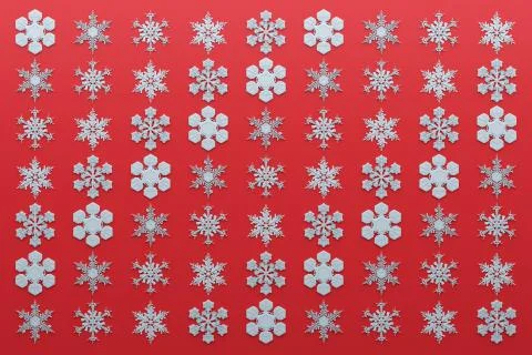 3d rendering abstract background with snowflakes. Christmas illustation. Wint Illustrazione stock