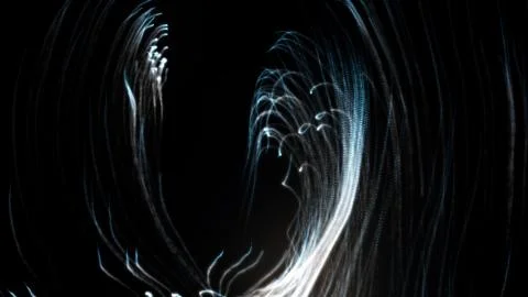 3d rendering of abstract background from trails of particles. Computer generated Illustrazione stock