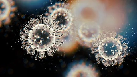 3D rendering abstract background of viruses Stock Illustration