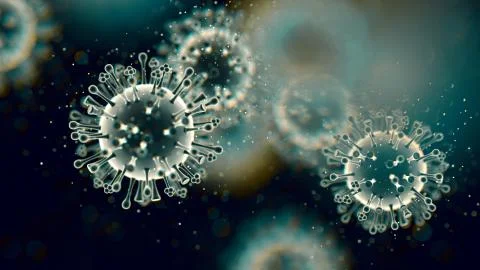 3D rendering abstract background of viruses Stock Illustration