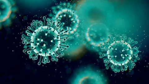 3D rendering abstract background of viruses Illustrazione stock