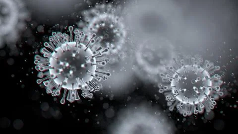 3D rendering abstract background of viruses Stock Illustration