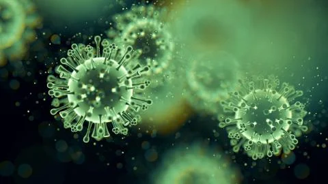 3D rendering abstract background of viruses Stock Illustration