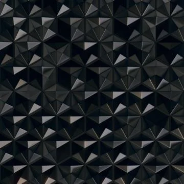 3d rendering abstract black backdrop. Three dimensional hexagonal pattern Stock-Illustration