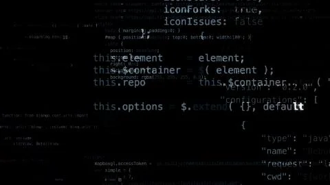 3D rendering of abstract blocks of code located in the virtual space Stock Illustration