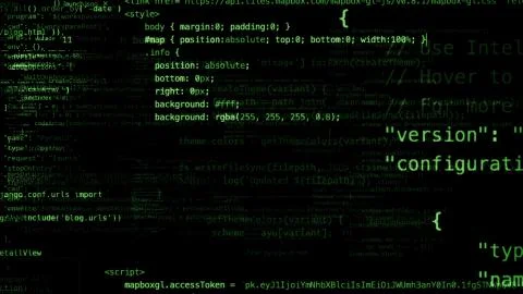 3D rendering of abstract blocks of code located in the virtual space Stock Illustration