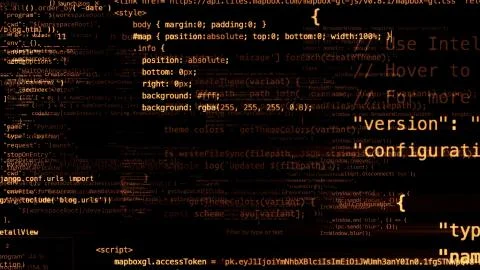 3D rendering of abstract blocks of code located in the virtual space Stock Illustration