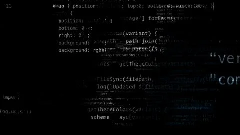 3D rendering of abstract blocks of code located in the virtual space Stock Illustration