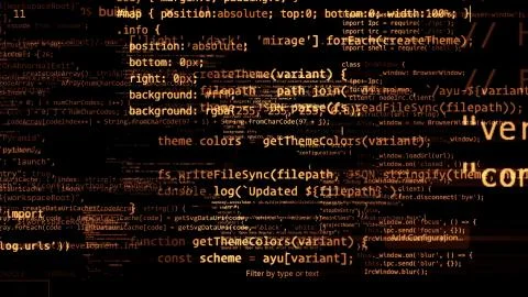3D rendering of abstract blocks of code located in the virtual space Stock Illustration