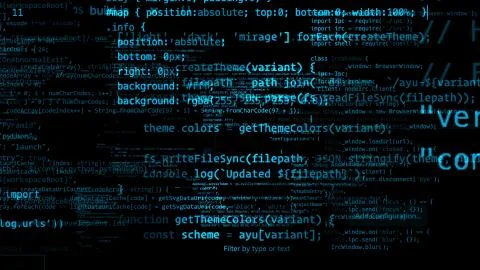 3D rendering of abstract blocks of code located in the virtual space Stock Illustration