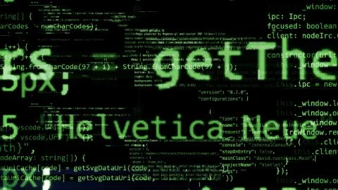 3D rendering of abstract blocks of code located in the virtual space Stock Illustration