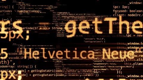 3D rendering of abstract blocks of code located in the virtual space Stock Illustration