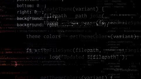 3D rendering of abstract blocks of code located in the virtual space Stock Illustration