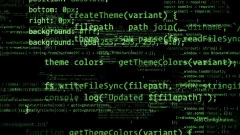 3D rendering of abstract blocks of code located in the virtual space Stock Illustration