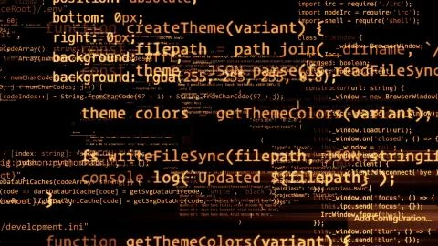 3D rendering of abstract blocks of code located in the virtual space Stock Illustration