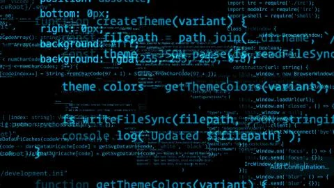 3D rendering of abstract blocks of code located in the virtual space Stock Illustration