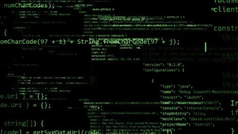 3D rendering of abstract blocks of code located in the virtual space Stock-Illustration