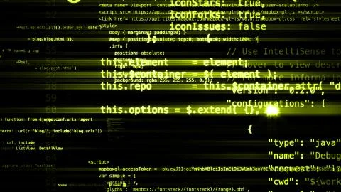 3D rendering of abstract blocks of code located in the virtual space Stock Illustration