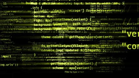 3D rendering of abstract blocks of code located in the virtual space Stock Illustration