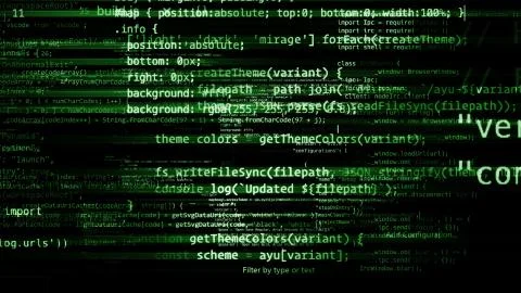 3D rendering of abstract blocks of code located in the virtual space Illustrazione stock