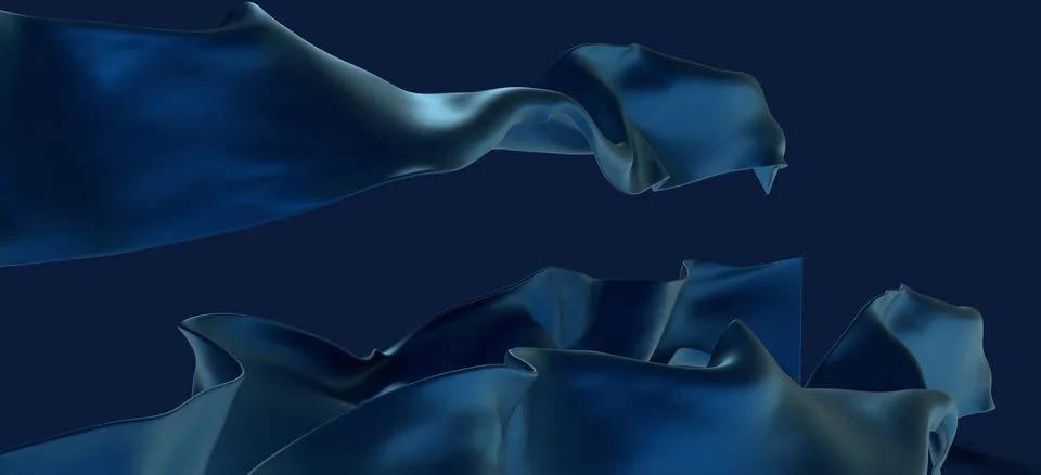 3d rendering of abstract blue and navy blue wave background Stock Illustration