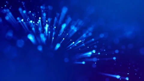 3d rendering of abstract blue background with glowing particles like micro world Stock Illustration