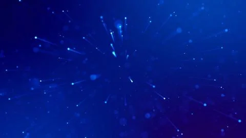 3d rendering of abstract blue background with glowing particles like micro world Stock Illustration