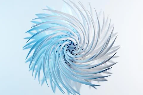 3D rendering abstract  blue   fractal with spikes. Illustrazione stock