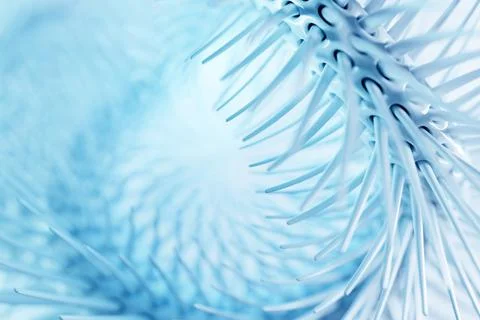 3D rendering abstract  blue   fractal with spikes. Illustrazione stock