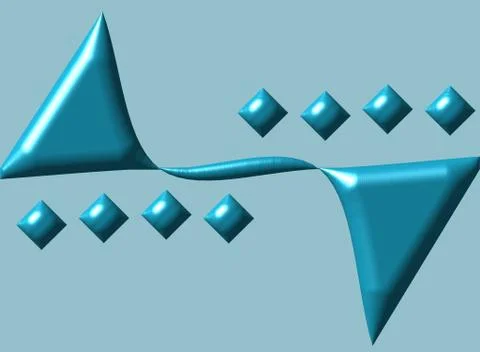 3D Rendering abstract blue geometric illustrators background. Stock Illustration